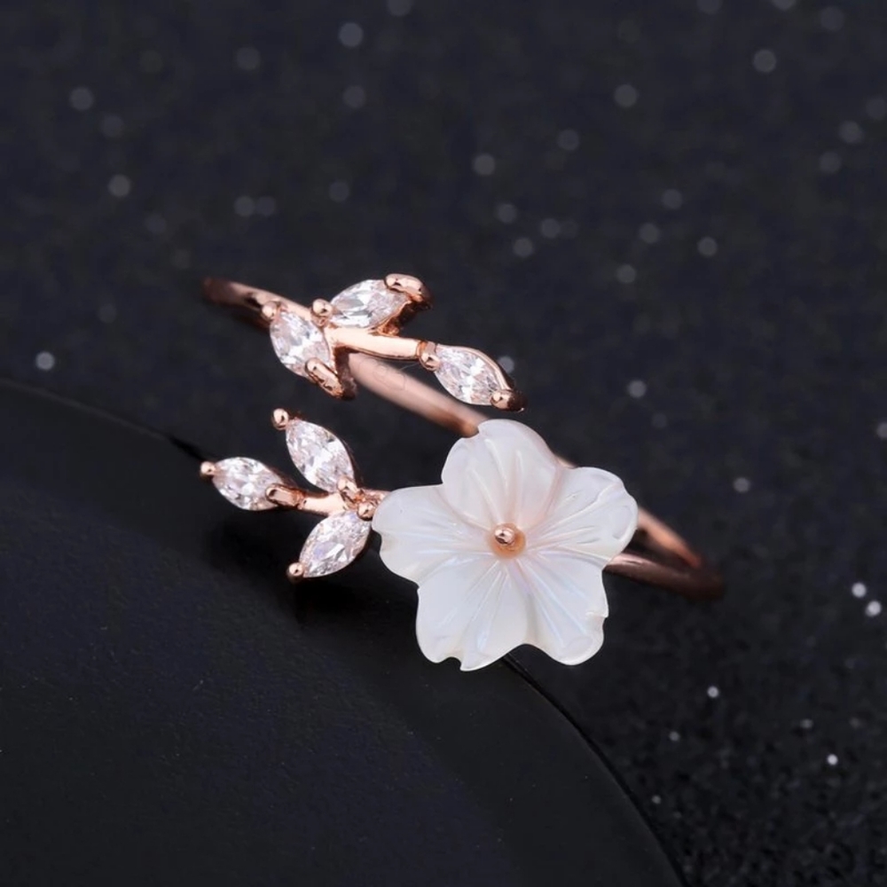 💎NEW💎 GOLD PLATED CHERRY BLOSSOM  RING - Picture 8 of 12
